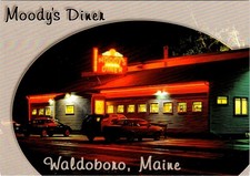 Waldoboro, ME Maine  MOODY'S DINER  Roadside Night View  4X6 Modern Postcard picture