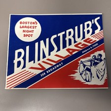 Vintage Blinstrub's Village Boston's Largest Night Spot Paper Photo Frame picture