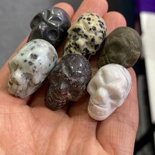 6pc Natural Mixed Quartz hand Carved skull crystal Reiki healing Gift Decor picture