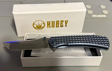 Kubey Knives Interflow Tanto Blue Frag M390 picture