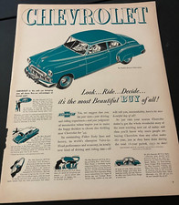 1949 Chevrolet Styleline De Luxe - Vintage Original Print Ad / Wall Art - CLEAN picture
