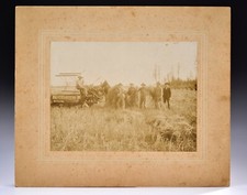 Deering Tractor Photo c1900 Grain Reaper Farmer 11.75