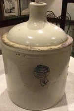 Antique Buckeye Pottery Co. Blue Ribbon Brand Macomb ILL Stoneware Jug Jar Crock picture