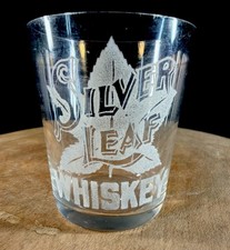 Antique Silver Leaf Whiskey Pre-Prohibition Shot Glass Richmond, VA picture