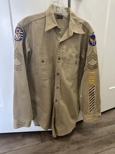WWII USAAF Uniform 5th Air Force CBI Patch Chevrons Sergeant Shirt Dickies Army picture