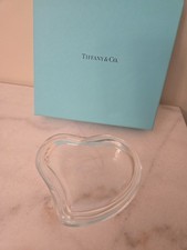 Tiffany & Co. Signed Elsa Peretti Lead Crystal 4” Heart Shaped Trinket Box picture