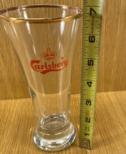 Carlsberg Danish Beer Glass Gold Rimmed Pilsner  7