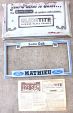 VINTAGE 1979 MATHIEU FORD LONE OAK LICENSE PLATE FRAME PLASTIC Winchendon MA picture