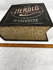 antique tin book box advertising Herold by Valvatne store display Sardines 1890 picture