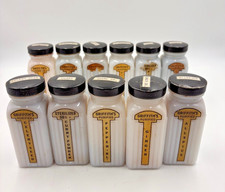 Griffith's Purified Milk Glass Spice Jars Lot Of 11 Vintage Chicago Kitchen picture