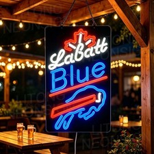 US STOCK Labatt Blue Buffalo Bills LED Neon Sign 16