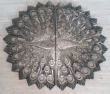 Vintage 1985 Godinger Italy Expandable Peacock Trivet Hollywood Regency Silver picture