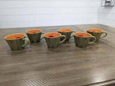 Six (6) Food Network Green Utensil Knife Fork Spoon 12 ounce Coffee Mugs picture