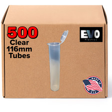 116MM Pop Top Tubes | Clear | Container for King Size - 500 Box picture