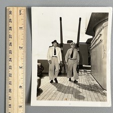 Vtg 1950s Admiral Jocko Clark 7th Fleet Navy Relief Battleship Korean War Photo picture