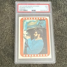 Topps 1977 Star Wars Sticker #50 George Lucas & Greedo PSA 5 Cert 164438147 picture
