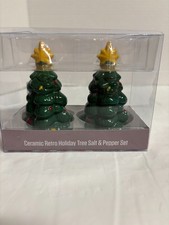 Thirstystone Ceramic Christmas Tree Salt & Pepper Shakers Set NEW in Box picture