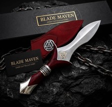 Celtic Triquetra Athame with Red Leather Sheath | Decorative Celtic Collectibl. picture