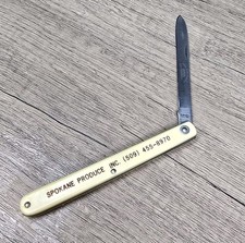 Vtg 1970s Schrade 88700 Spokane Produce Advertising Fruit Tester Folding Knife picture