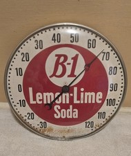 Vintage Pam B-1 LEMON LIME SODA POP Bullseye store Advertising Thermometer Sign  picture