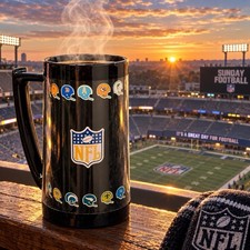Thermo-Serv NFL Plastic Insulated Mug with Handle, Team Logos, Black picture