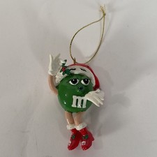 M&M’s Green Girl Christmas Ornament Santa Hat Boots Holiday Candy Character picture