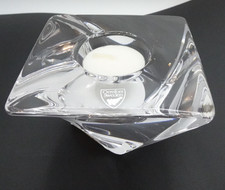 New Orrefors Sweden Glass Tornado Votive Candleholder Twisted Square Shape SE380 picture