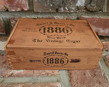 Vintage Sam'l J. Davis Cigar Box 1886 Solid Wood Finger Jointed Samuel Davis picture