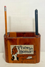 Vintage J B Deere Cedarcraft S.F. Bay Souvenir Phone Memo Ren Holder VGC picture