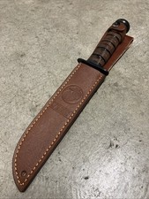 USMC KBAR STYLE KNIFE WITH LEATHER SHEATH  picture