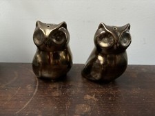 Owl Shaped Porcelain Salt & Pepper Shakers picture