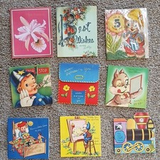 Vintage Greeting Card Lot of 9 Mixed Occasions: Birthday, Anniversary, Get Well picture