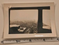 Vtg NYC Skyline View From Riverside Church Tower Manhattan B&W Snapshot Photo picture