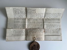 1790 New York Land Patent with Original Great Seal – Clinton picture