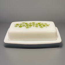 Vintage Pyrex Spring Blossom Crazy Daisy Butter Dish 72-B Milk Glass USA picture