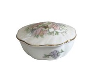 Enesco Bone China Trinket Jar With Lid 2 Fairy’s In Garden picture