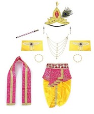 Baby Krishna Kanha JI Dress for Janmashtami with Mukut & Flute Size 2 Year picture