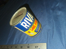 RIVAL DOG FOOD Bank Tin Metal Coin Can Chicago Illinois Promo Advertising picture