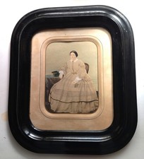 Photo PAPER ALBUMIN enhanced framed photographer M.LEGROS circa 1850 picture