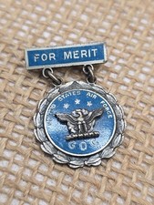 VIntage WWII Sterling Silver USAF GOC Merit Pin 1.25