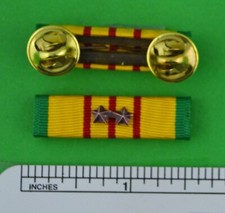 VIETNAM SERVICE MEDAL RIBBON BAR on Holder with 2 Bronze Campaign Stars picture