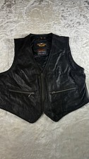 Vintage Harley Davidson Leather Vest Woman’s XXL Embossed Braided Accents Lined  picture