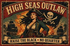 Cutthroat Island Pirate Theme Vintage Nautical Decor Metal Sign 8x12 picture