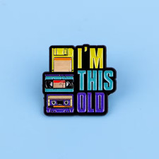 Retro 80s Vibes Cassette Tape I'm This Old Enamel Pin Badge Nostalgic Gift 🎵 picture