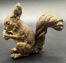 Antique Austrian Vienna Cold Painted Bronze Squirrel w Nut c1900 #818 13.5 Oz picture