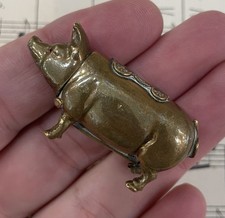 Rare Antique French Match Case Vesta Pig Car c1900 picture