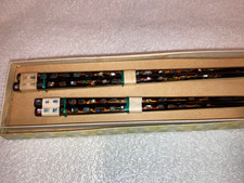 Vtg Wakasa Japanese Black Lacquered Inlaid Mother-of-Pearl Chopsticks picture