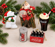Lot Of 5 Vintage COCA-COLA Christmas Ornaments picture