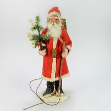 1920s Rare Santa Claus Candy Container with Light-Up Christmas Tree 9.5