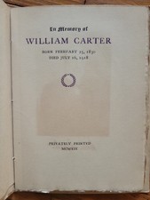 1919 William Carter Memorial Book Underwear Company Needham MA Mass Antique picture